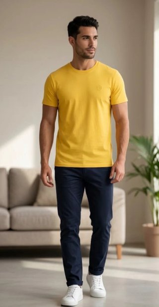 Camiseta Amarilla de Manga Corta