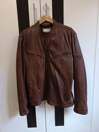 Cazadora de cuero Pepe Jeans marrón