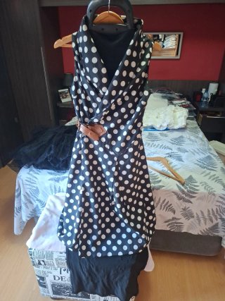 Vestido con Cruzado de lunares