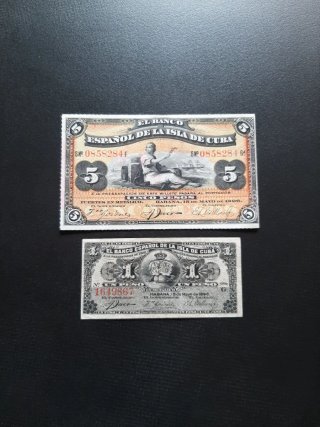 LOTE BILLETES DEL BANCO ESPAÑOL DE CUBA 1896