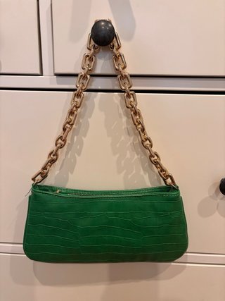 Bolso Zara Verde Efecto Cocodrilo