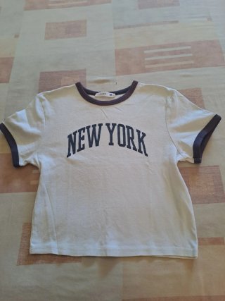 Camiseta New York Blanca y azul Talla M