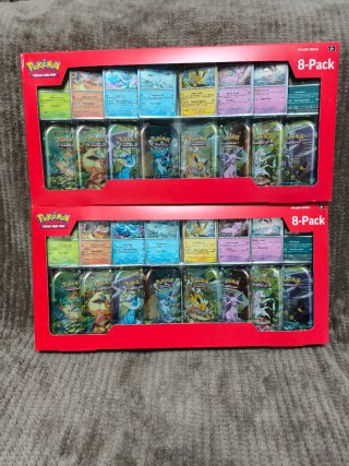 2 Packs de 8 Mini Tins Pokémon Evoluciones