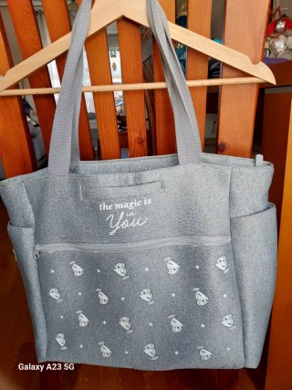 Bolso Gris con Estampado Chip,la bella y la bestia
