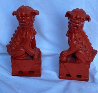 Pareja de Leones Chinos de Terracota perros foo