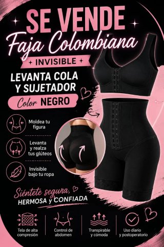 Faja Short Levanta Cola Colombiana Negra