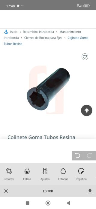 Cojinete de Goma tubo de resina  para Eje 30mm