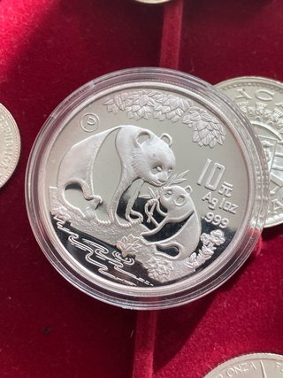 Moneda Panda 1993 Proof 1 Onza Plata China