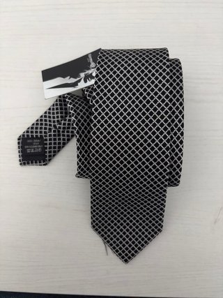 Corbata Formula Joven Negra y Blanca