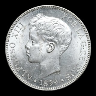 Moneda 5 Pesetas de Plata 1899 Sin Circular