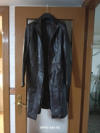 Chaqueta de cuero marrón chocolate