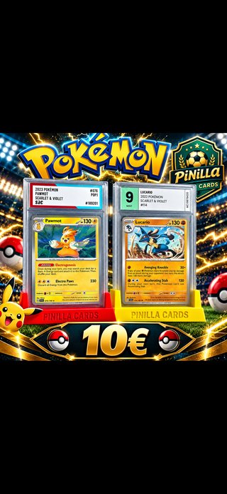 Lote 2 Cartas Pokémon Graduadas SGC
