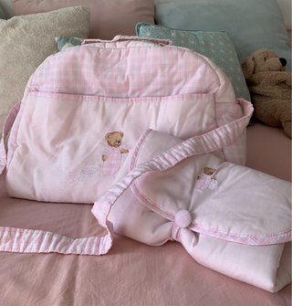 Bolsa y Cambiador de Bebé Rosa