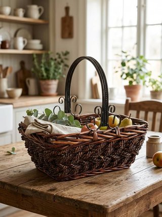 CESTA DE MIMBRE VINTAGE