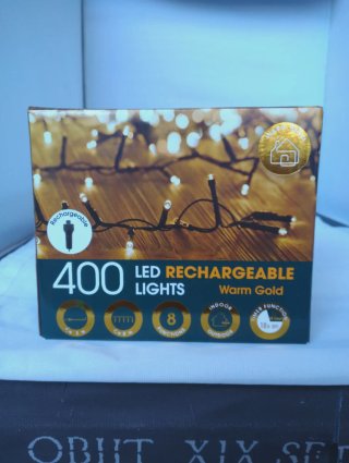 Navidad 400 Luces LED Recargables Gold Cálido