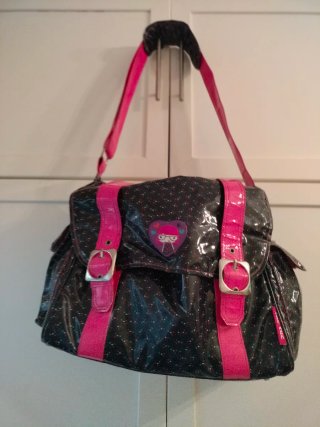 Bolso tuc tuc rosa y negro