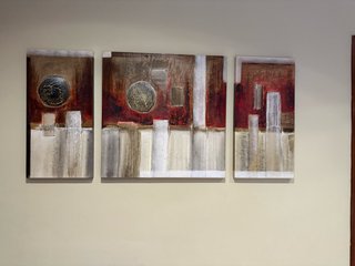 Tríptico de cuadros abstractos