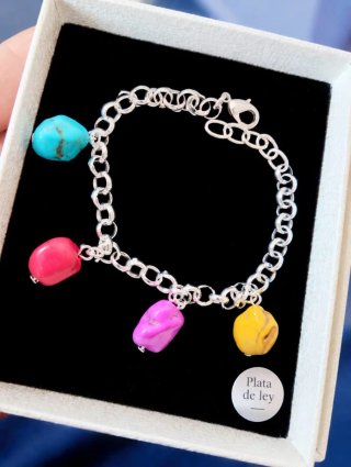 Pulsera con Abalorios de Colores