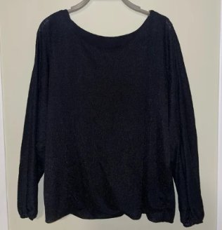 Blusa negra manga larga mujer