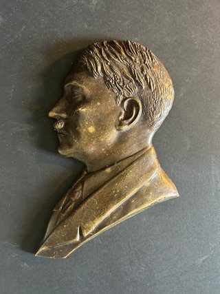 Placa de bronce histórica Adolf Hitler (195mm)