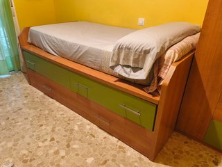 Cama nido juvenil de madera con cajones