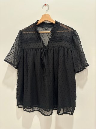 Blusón de plumetti negro Esmara