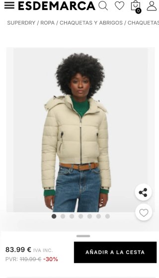 Chaqueta Corta con Capucha Superdry Fuji Beige