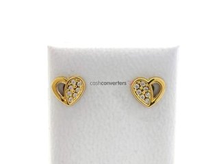 pendientes oro 18k con piedra con circonita