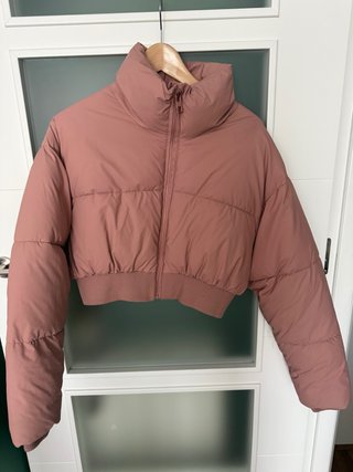 Chaqueta Crop Engomada Zara Rosa