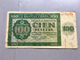 Billete de 100 Pesetas de 1936