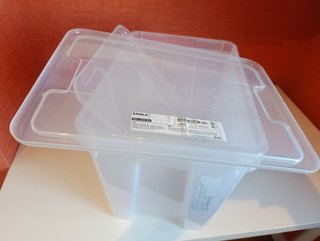 3 Cajas de plástico CON TAPA, modelo SAMLA IKEA