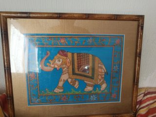 Cuadro de Papiro con Elefante