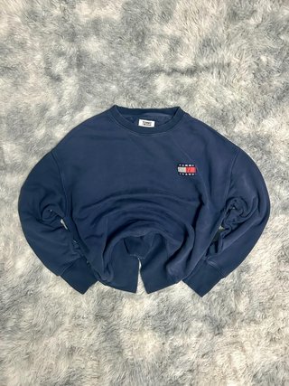 Sudadera Tommy Jeans Azul Vintage y logo bordado