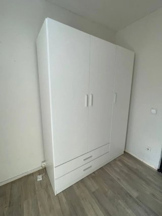 Armario Blanco de 3 Puertas con Cajones