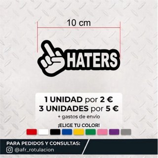 Pegatina Haters 10 cm