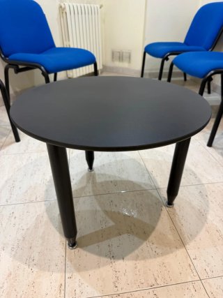 Mesa Auxiliar Redonda Negra