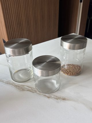 Set de 3 Botes de Cocina de Cristal