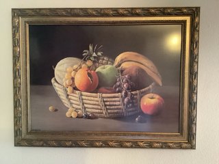 Cuadro Bodegón de Frutas con Marco de Madera