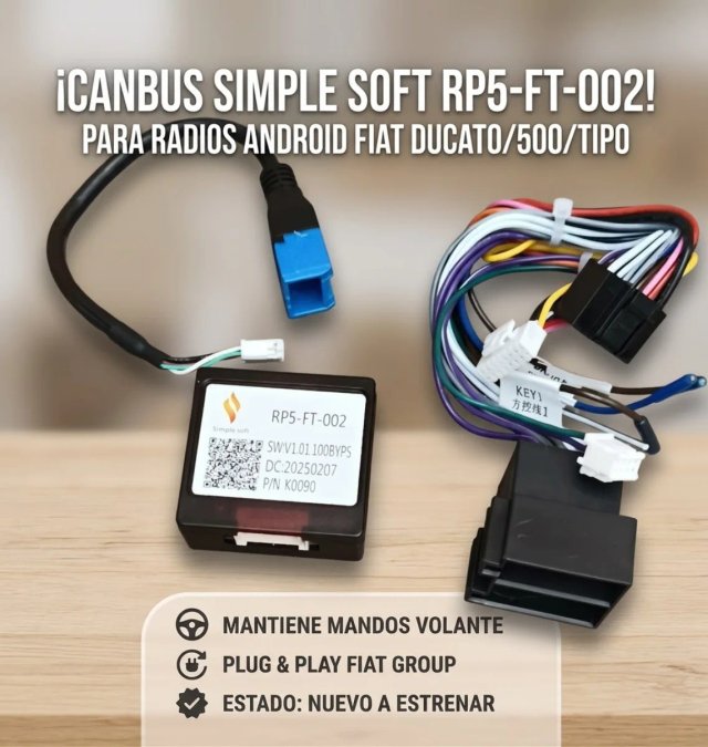 Modulo Canbus Simple Soft RP5-FT-002 Fiat Radio