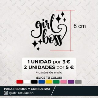 Pegatina Vinilo Girl Boss 8 cm