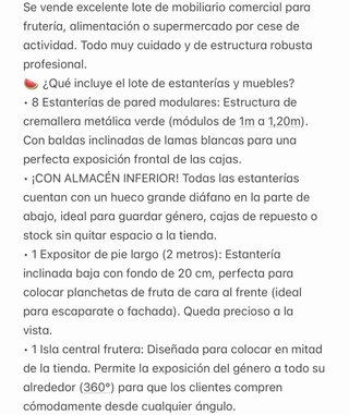 Mobiliario de Frutería Completo con Estanterías