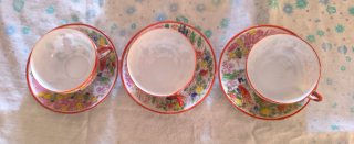 Set di 3 Tazze da Tè Vintage in Porcellana