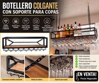 Estantería Botellero Industrial Colgante