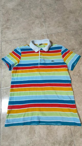 Polo Lacoste Rayas Multicolor Talla S