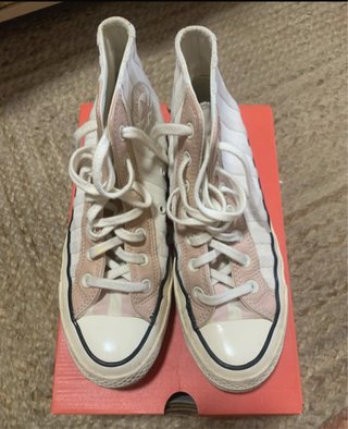 Zapatillas Converse Altas Blanco y Rosa