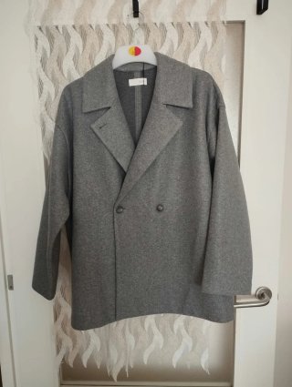 Abrigo Cruzado Oversize Zara Gris