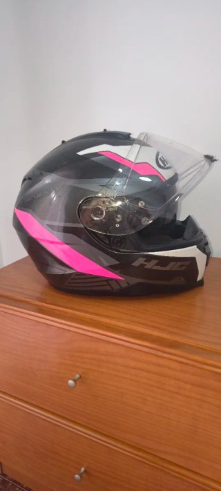 Casco de Moto HJC Negro y Rosa