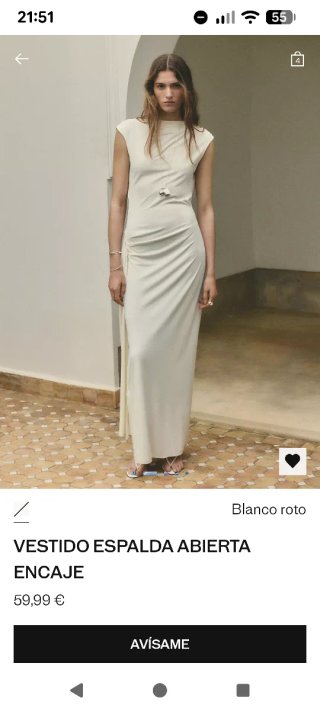 Vestido largo con espalda de encaje