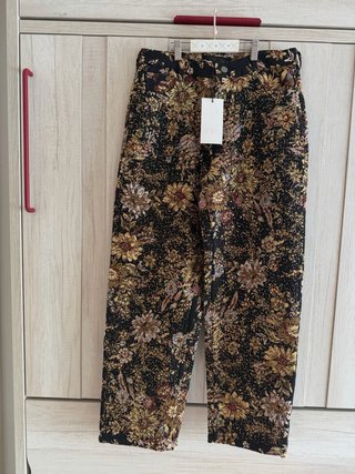 Pantalón Flores y Abalorios zw coleccion