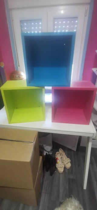 Set de 3 Estanterías Cubo de Colores